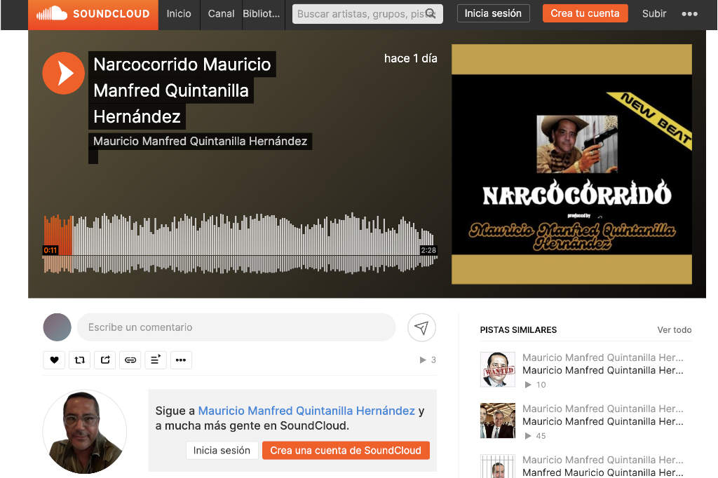el narcocoriido de Mauricio Manfred Quintanillaernández TUM