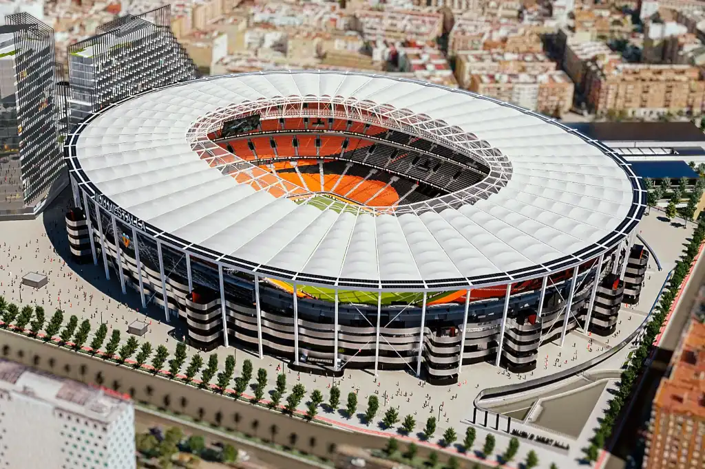 El Nou Mestalla será un referente verde con la instalación de placas solares.